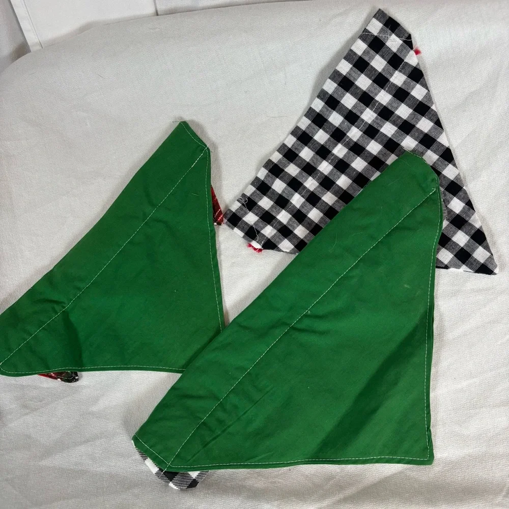 Handmade Christmas Dog Collar Bandanas Set of‎ 3 – Size Medium 10